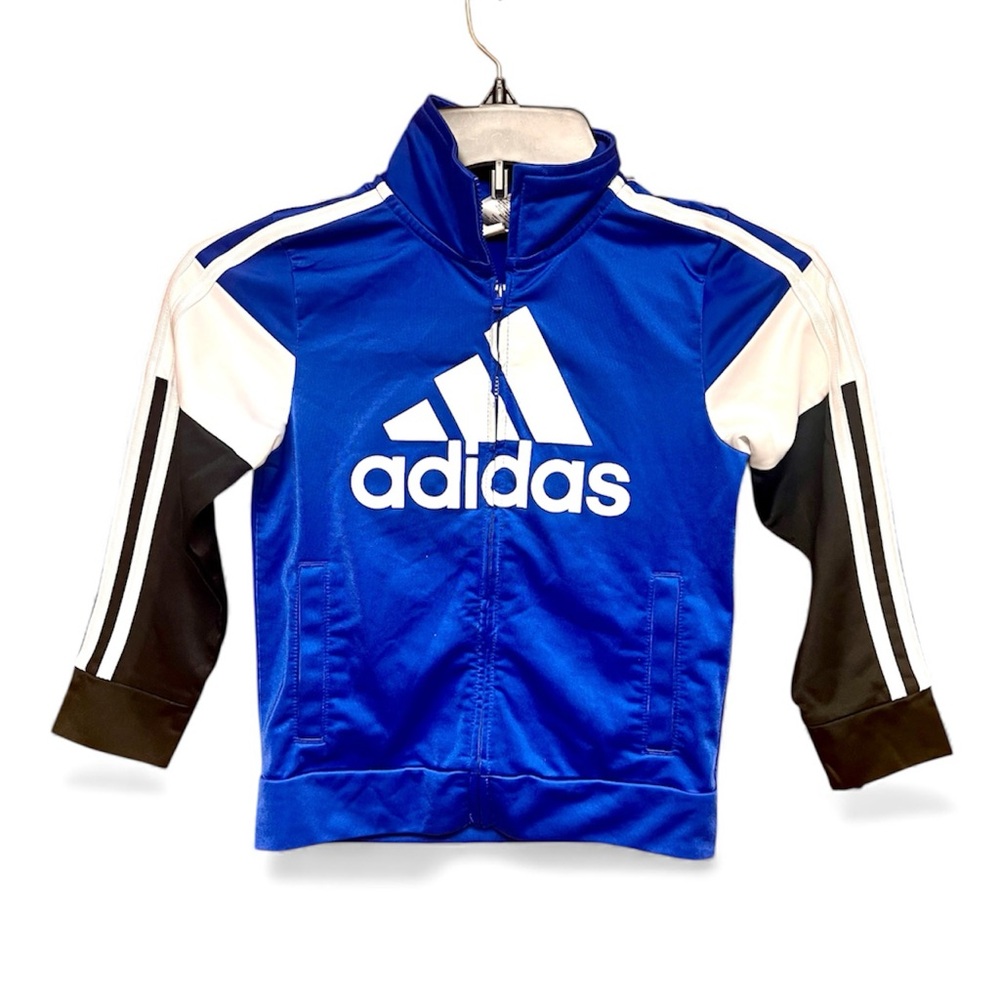 adidas Kids Track Jacket in Blue, White, and Black
